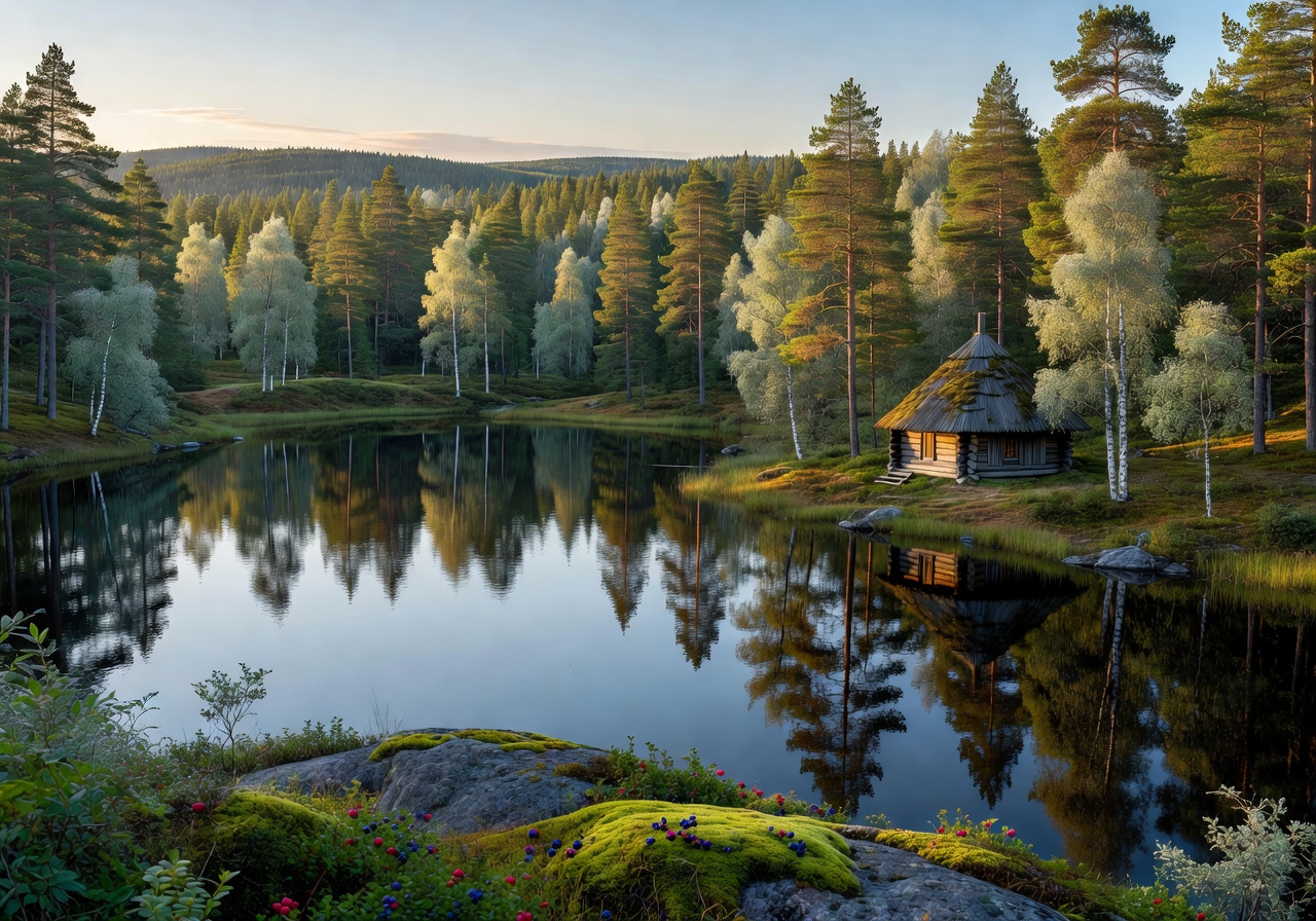 Beautiful landscape of Finland showing the inspiration for the cafe